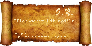 Offenbacher Ménrót névjegykártya
